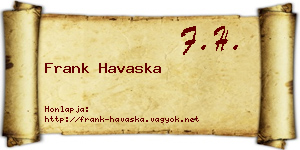 Frank Havaska névjegykártya